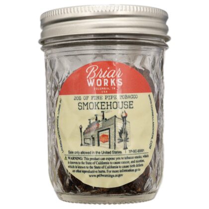 Tabaco BriarWorks Smokehouse en lata de 2oz, mezcla flake con Virginias, Orientales, Latakia y Dark-Fired Kentucky