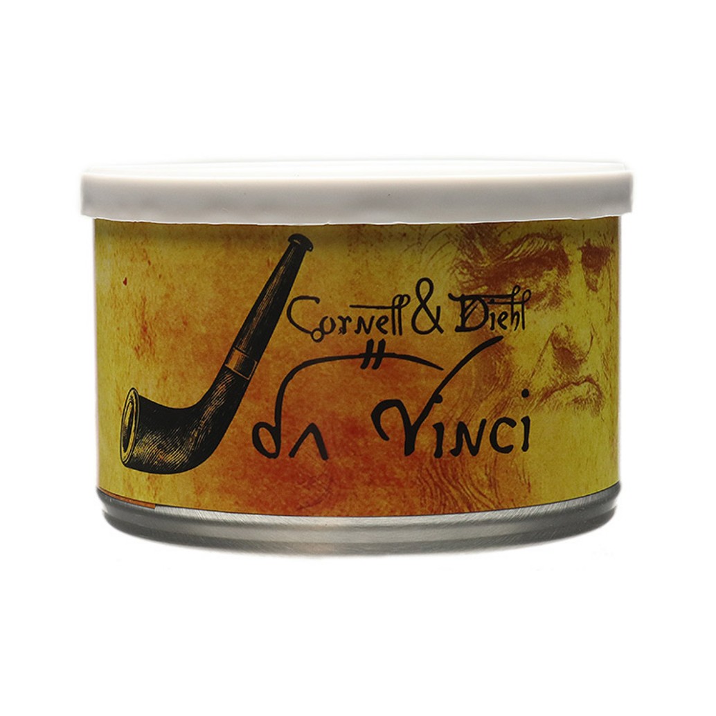 Tabaco Cornell & Diehl Da Vinci en lata de 2oz, mezcla intensa con 75% Latakia, Burley y Virginias