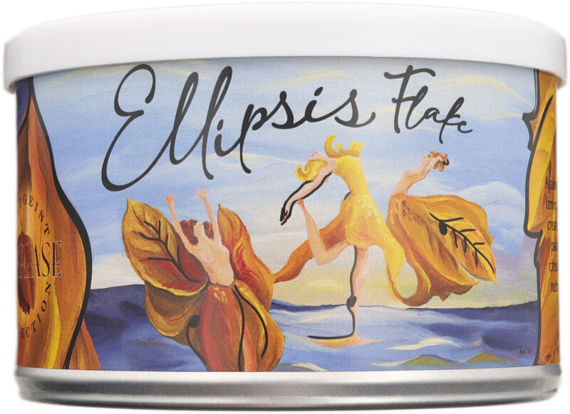 Tabaco G. L. Pease Ellipsis Flake en lata de 2oz, mezcla flake de Virginias, orientales y Perique