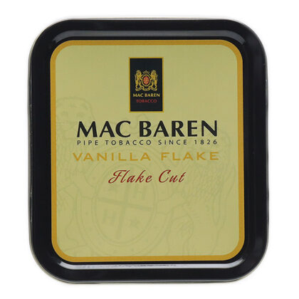 Tabaco Mac Baren Vanilla Flake en lata de 1.75oz, mezcla aromática de Virginias y Black Cavendish con vainilla