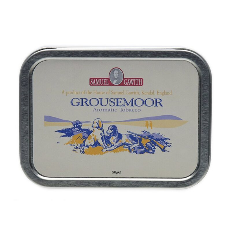 Tabaco Samuel Gawith Grousemoor en lata de 50g, mezcla 100% Virginia estilo Lakeland con topping aromático